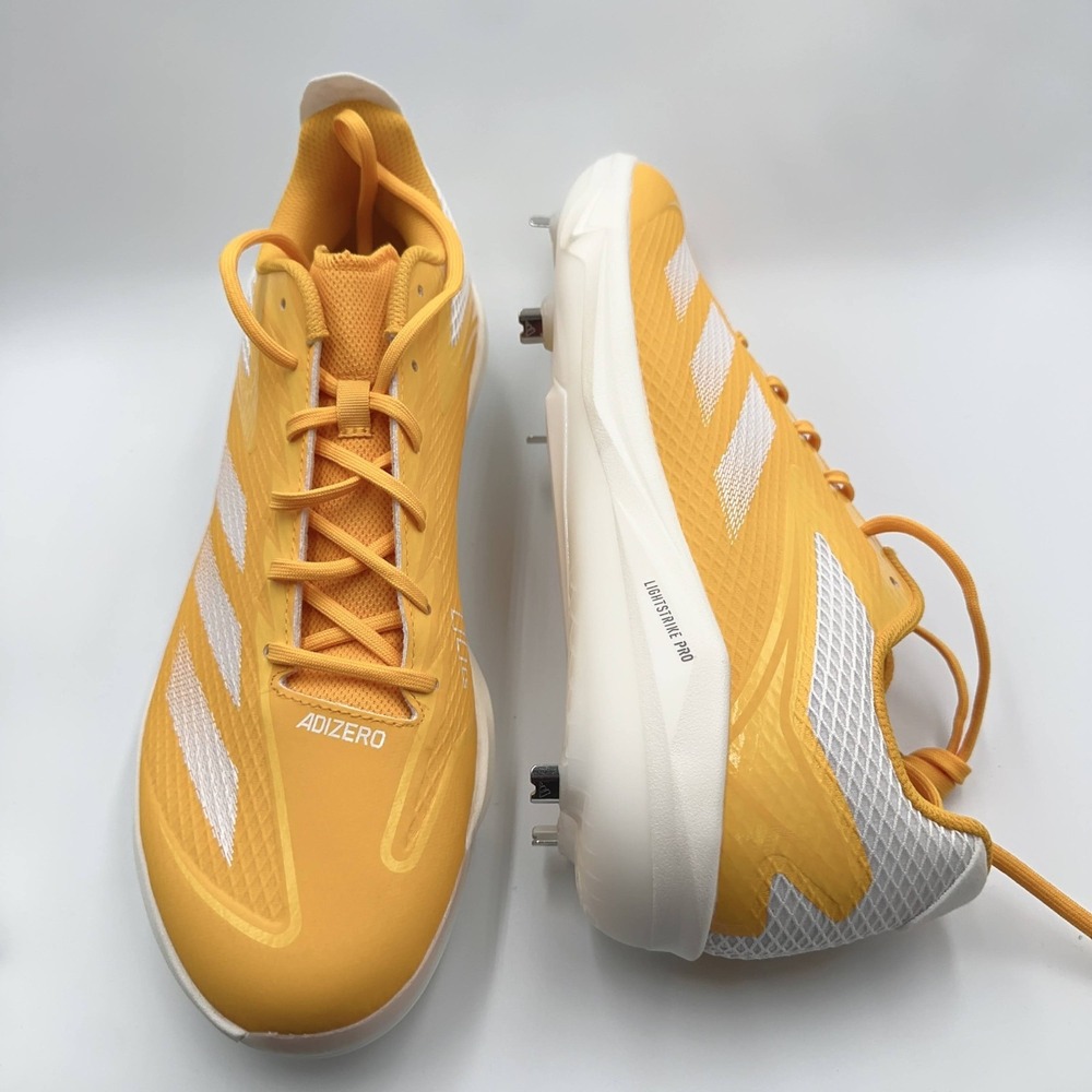 Mens Size 13 Adidas Baseball Metal Cleats Adizero Electric Yellow White ID0947